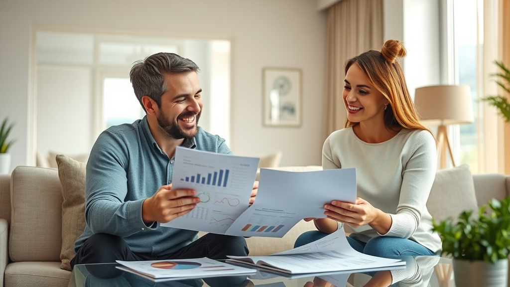 Couple reviewing home equity loan vs personal loan pros and cons